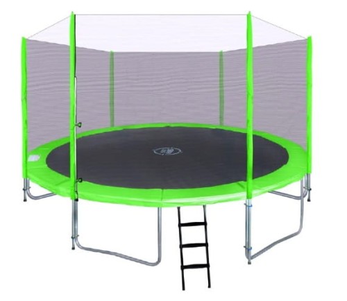 Trampolina ogrodowa SkyRamiz 366cm 12FT dla dzieci Zielony + Akcesoria