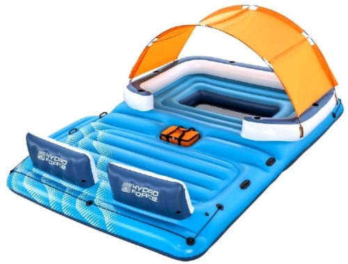 Duża Wyspa do pływania 6-osobowa BESTWAY 373x264x73cm + Daszek + Torba termiczna + Siateczkowe dno + Oparcia