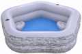 Dmuchany Basen ogrodowy dla rodziny 213x206x53cm BESTWAY + Dmuchane Siedziska + Cup holdery