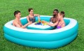 Dmuchany Basen dla rodziny 218x218x48 BESTWAY + Pływający Stolik Wyspa na napoje