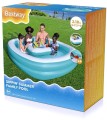 Dmuchany Basen dla rodziny 218x218x48 BESTWAY + Pływający Stolik Wyspa na napoje