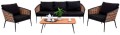 Duży Zestaw Mebli Ogrodowych Aluminiowe Sofa + Dwa Fotele + Stolik