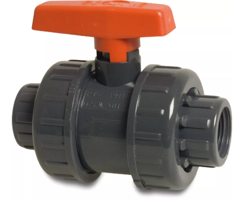 Zawór kulowy PVC  AK 1 1/2 cala   GW/GW  16 BAR 