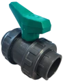Zawór basenowy PVC-U 50 mm 16 BAR zielona rączka | Aquaram