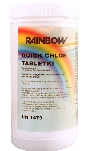 Chlor do basenu tabletki 20 g 1 kg RAINBOW | Chlor szokowy Chemochlor T