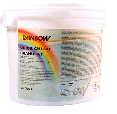 Chlor do basenu SZOK granulat 5 kg RAINBOW | szybki chlor szokowy