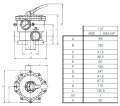 Zawór 6-drogowy boczny 1½″ do filtra basenowego